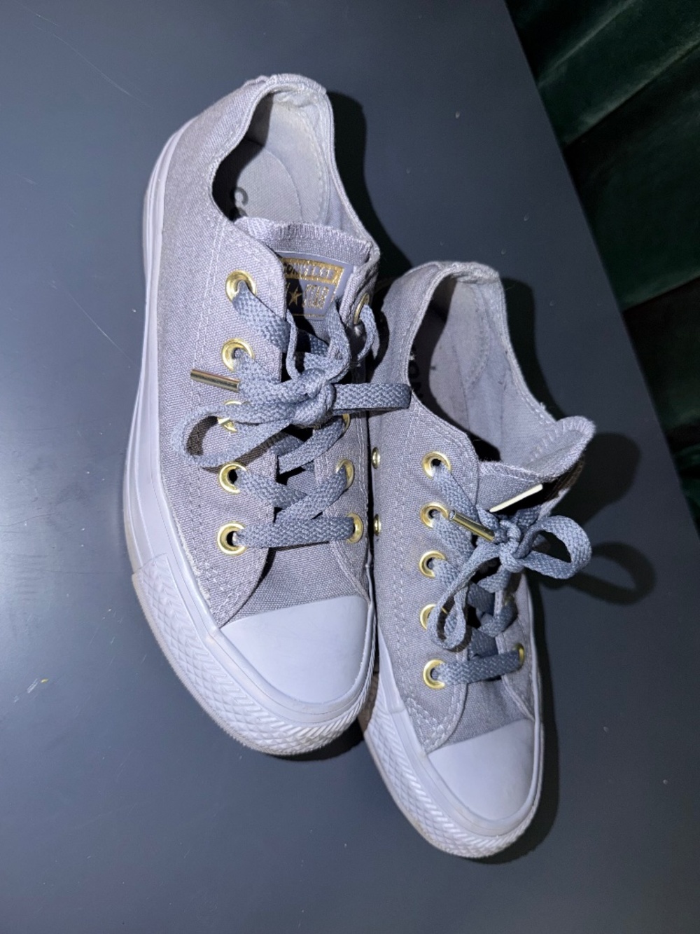 Converse CTAS OX Light Carbon Gold Canvas Sneakers 559941F